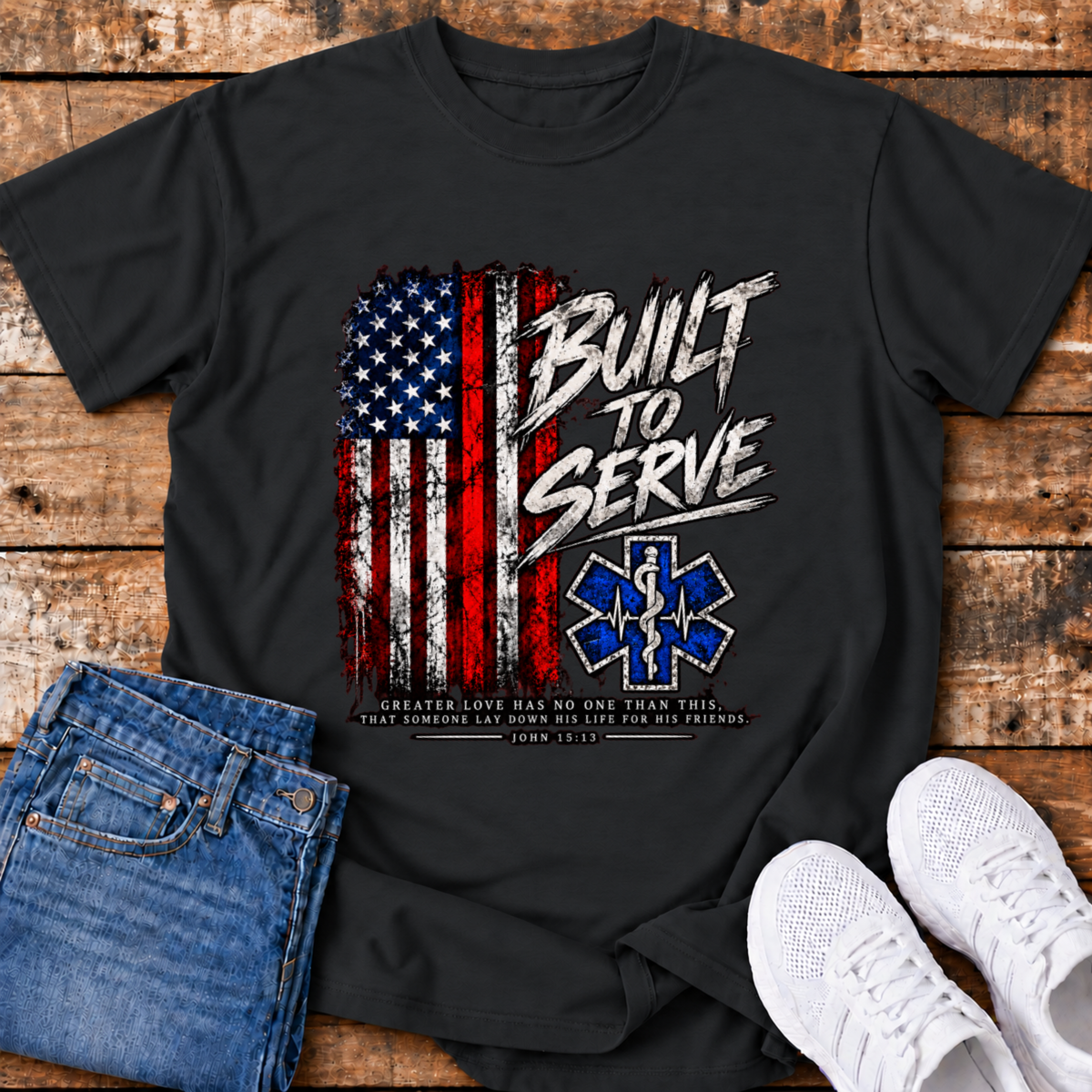 Built to Serve Paramedic T-Shirt - (John 15:13)