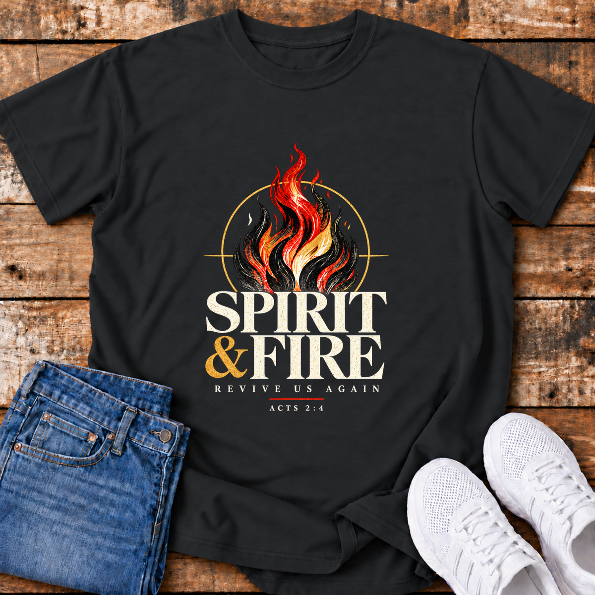 Spirit & Fire T-Shirt - (Acts 2:4)