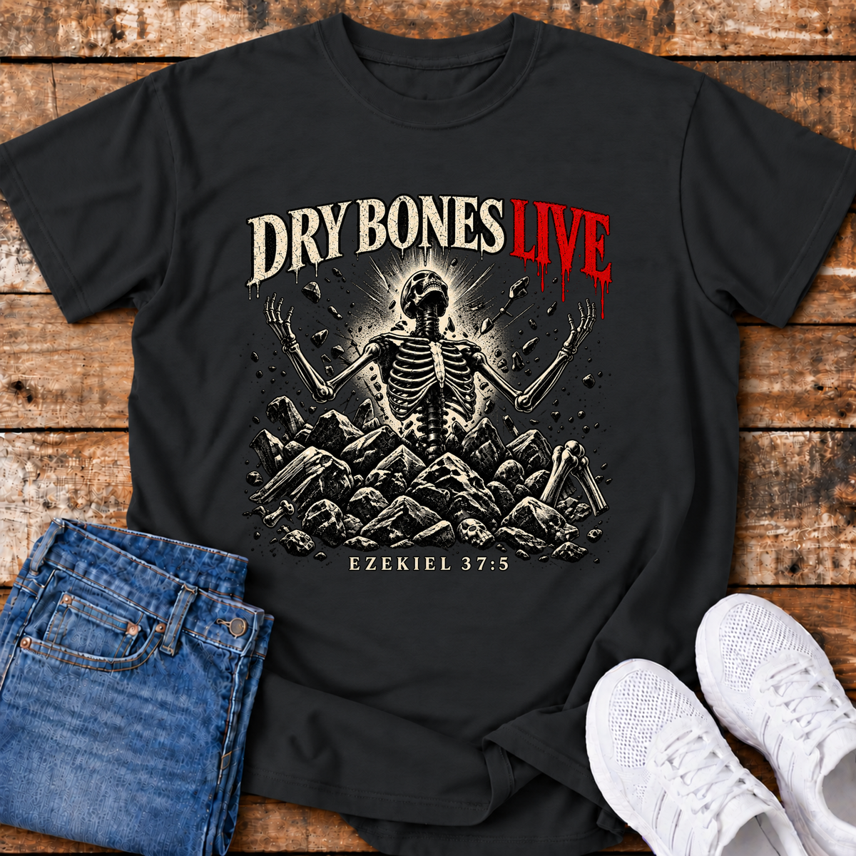 Dry Bones Live T-Shirt - (Ezekiel 37:5)
