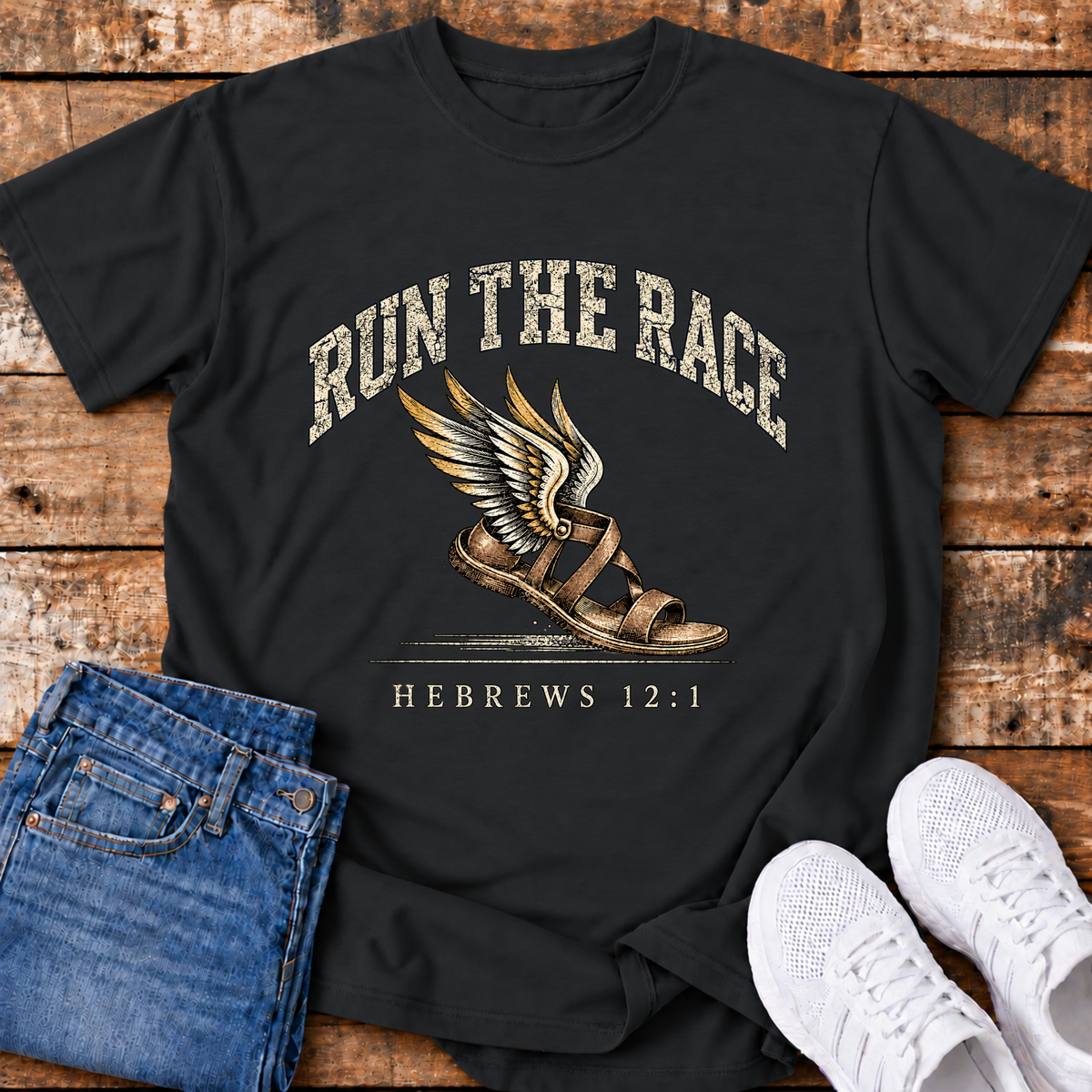 Run the Race T-Shirt - (Hebrews 12:1)