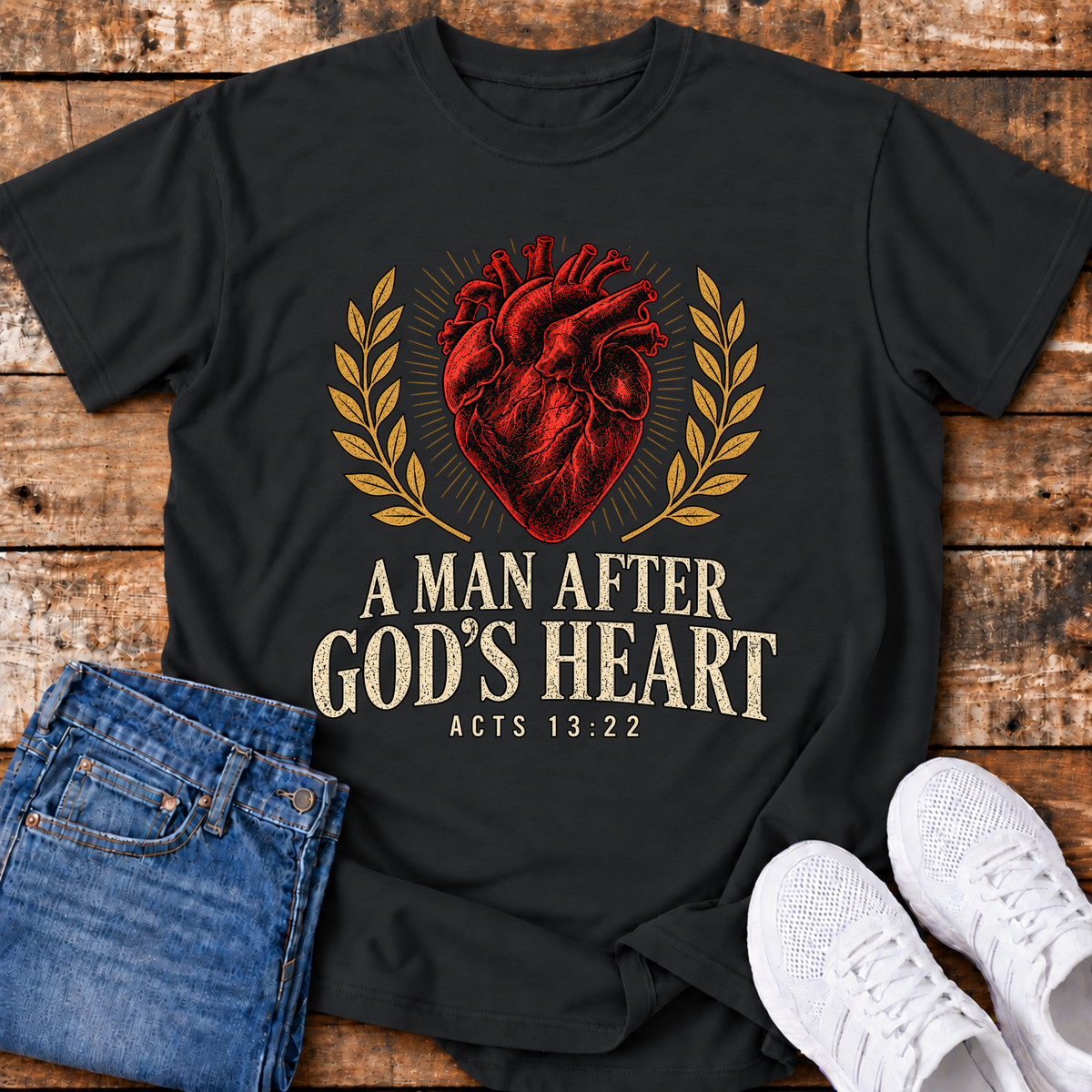 A Man After Gods Own Heart T-Shirts - (Acts 13:22)
