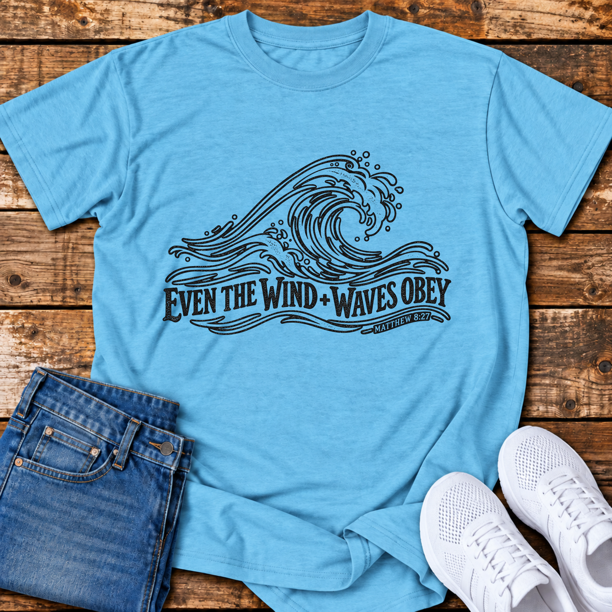 The Wind and Waves Obey T-Shirt - (Matthew 8:27)