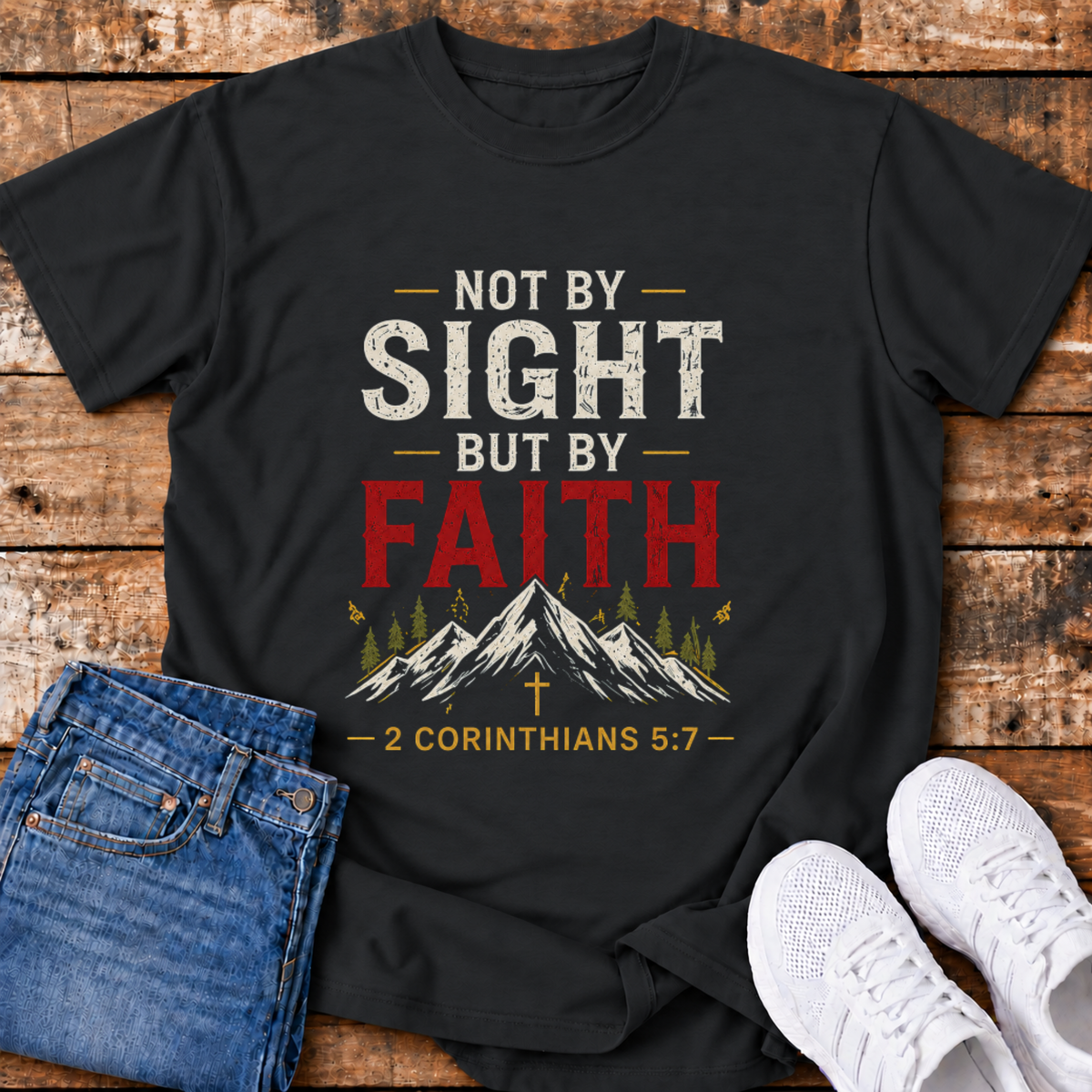 Not by Sight T-Shirt - (2 Corinthians 5:7)