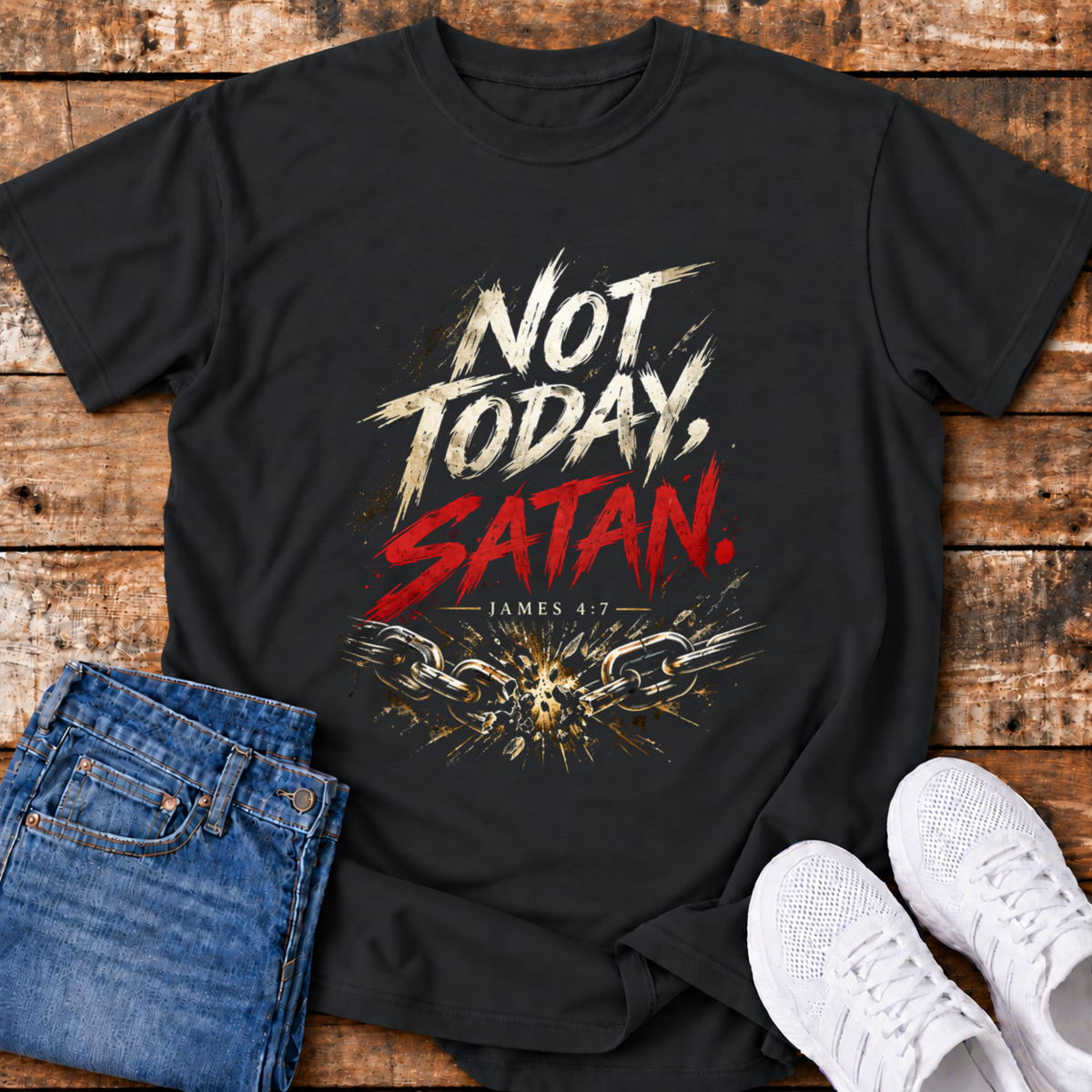 Not Today Satan T-Shirt - (James 4:7)