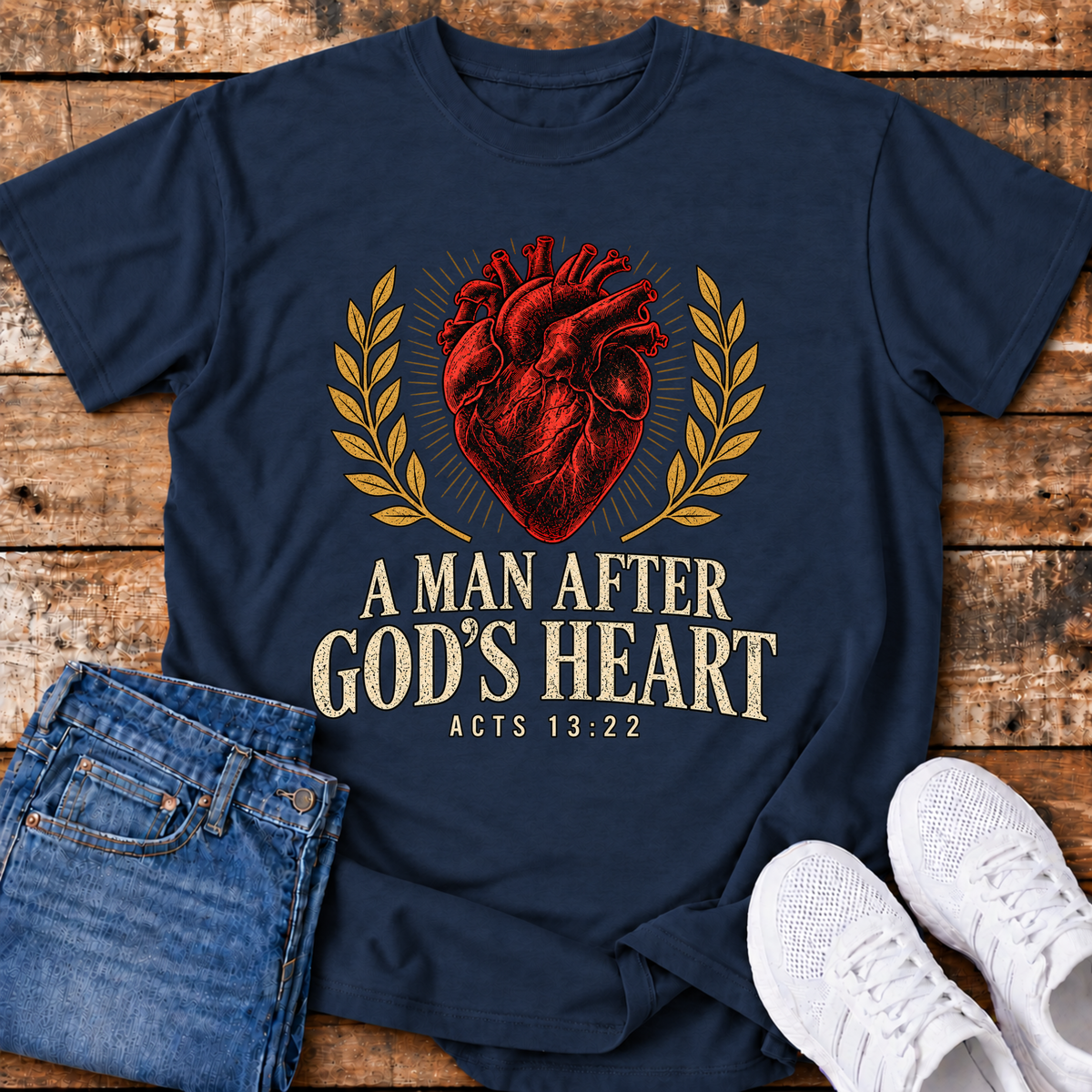 A Man After Gods Own Heart T-Shirts - (Acts 13:22)