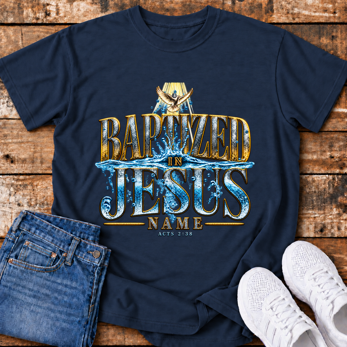 Baptized in Jesus Name T-Shirt - (Acts 2:38)