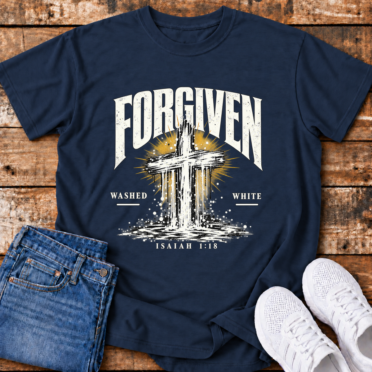Forgiven T-Shirt - (Isaiah 1:18)