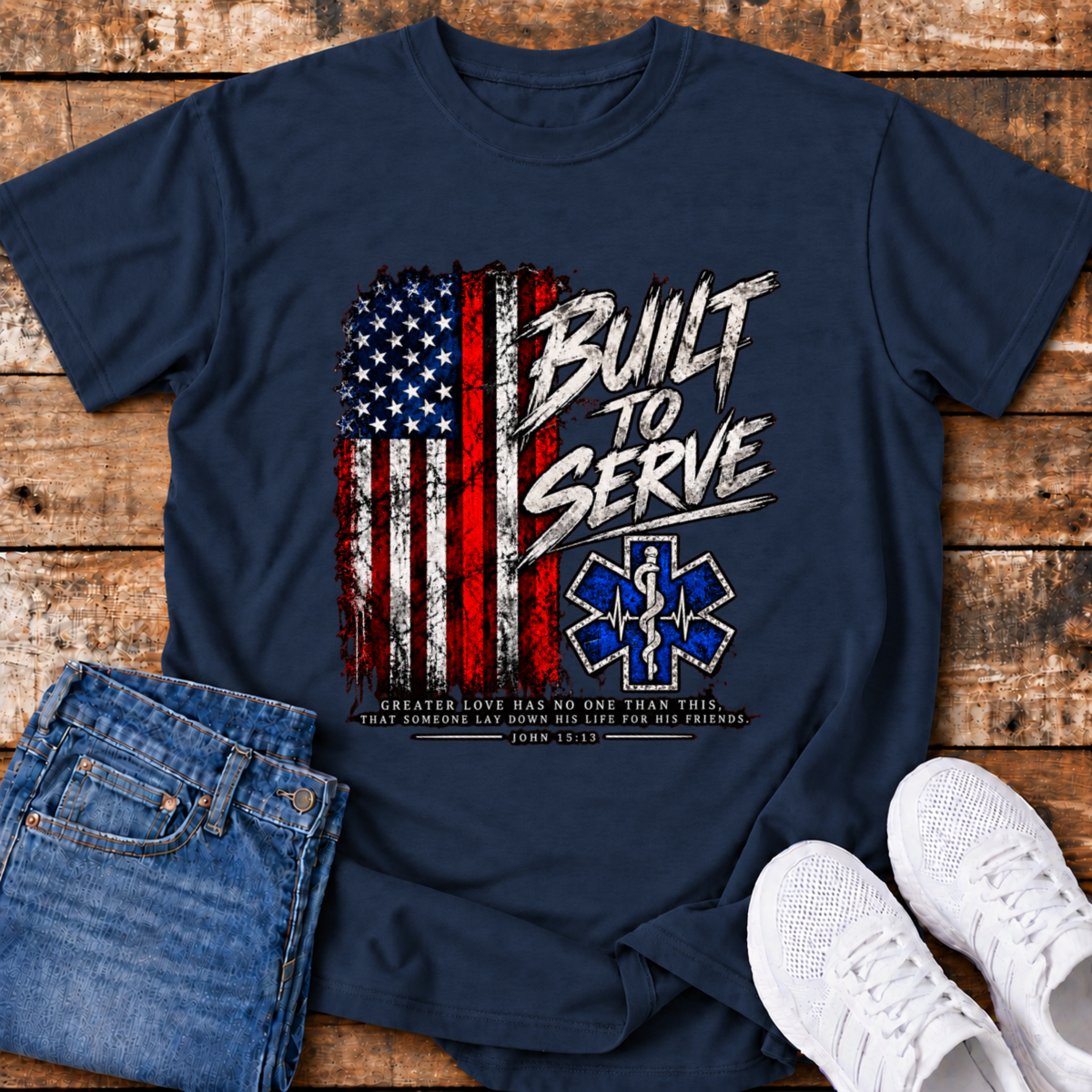 Built to Serve Paramedic T-Shirt - (John 15:13)