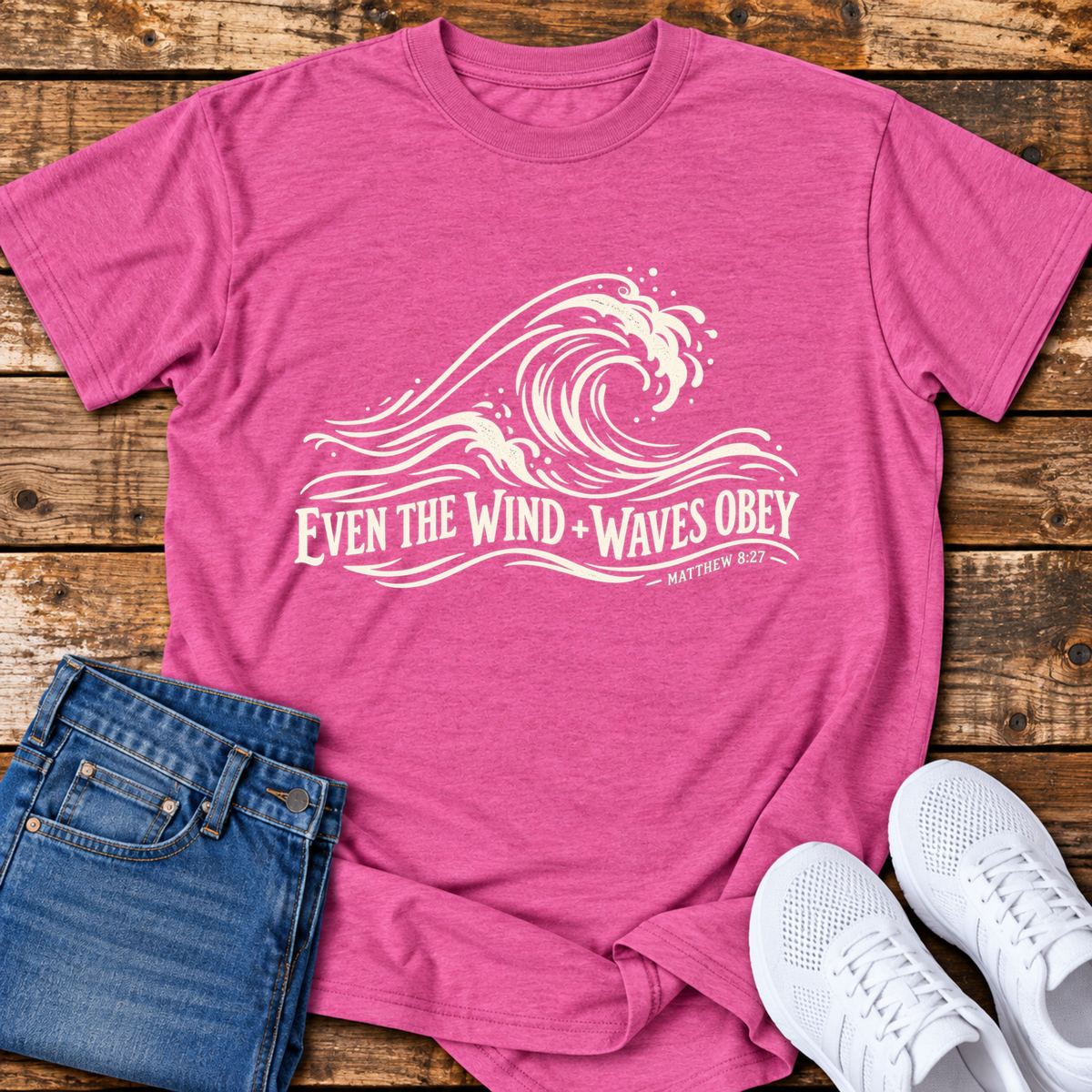 The Wind and Waves Obey T-Shirt - (Matthew 8:27)
