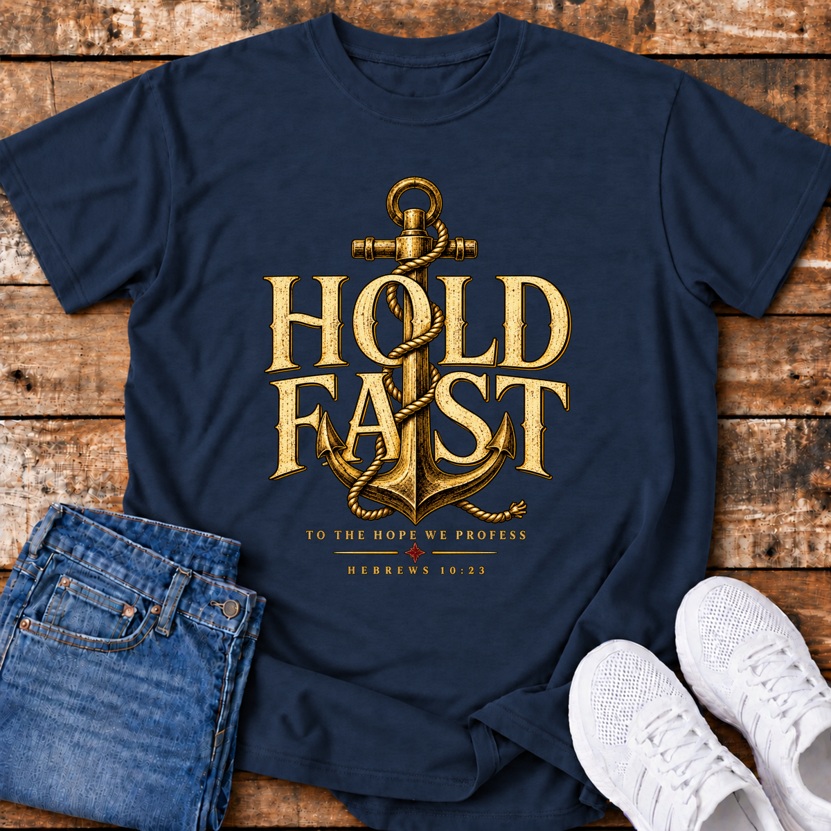 Hold Fast T-Shirt - (Hebrews 10:23)