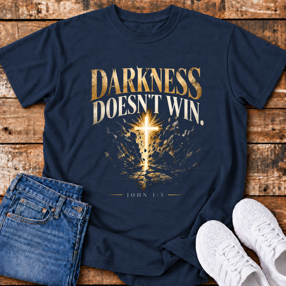 Darkness Doesn't Win T-Shirt - (John 1:5)