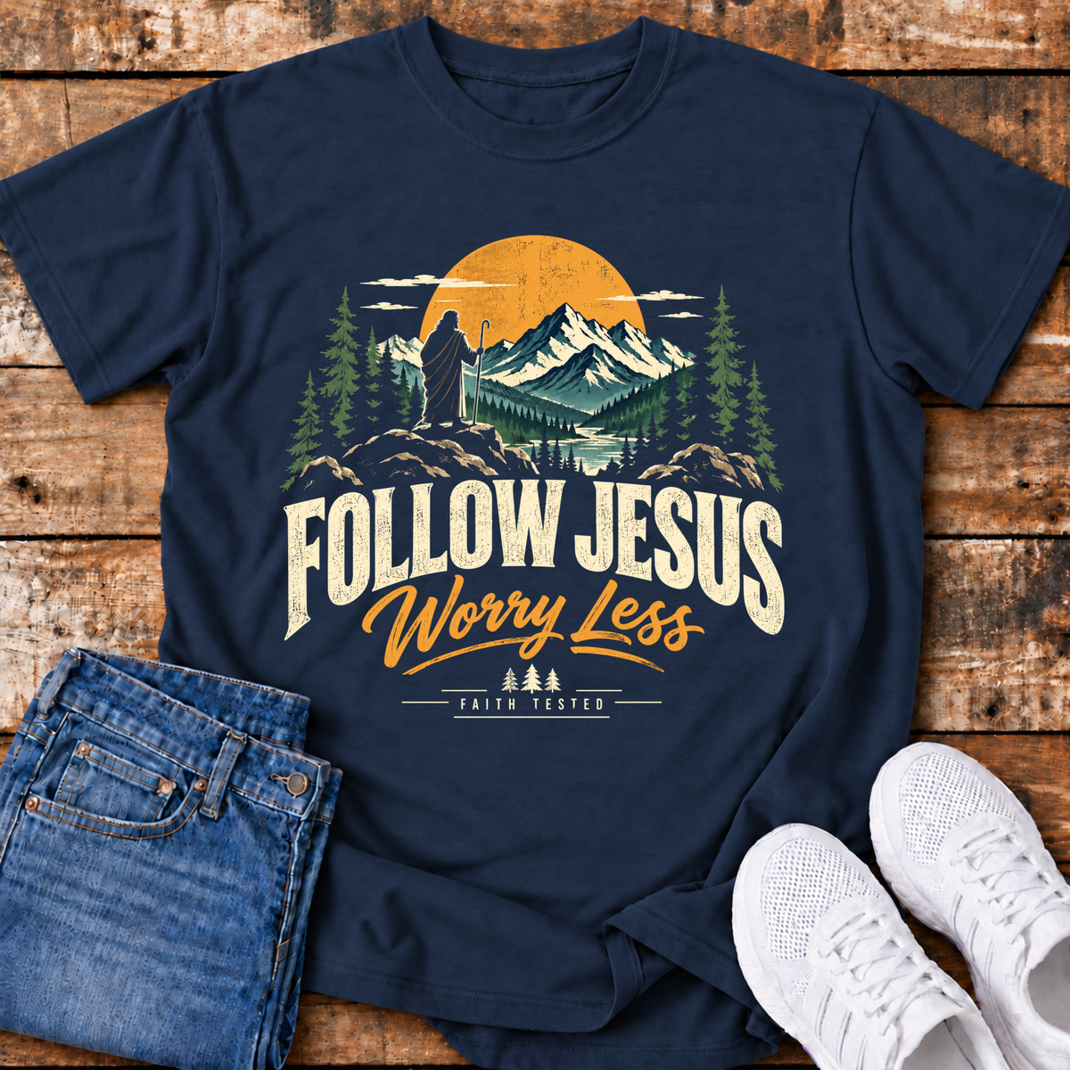 Follow Jesus, Worry Less T-Shirt