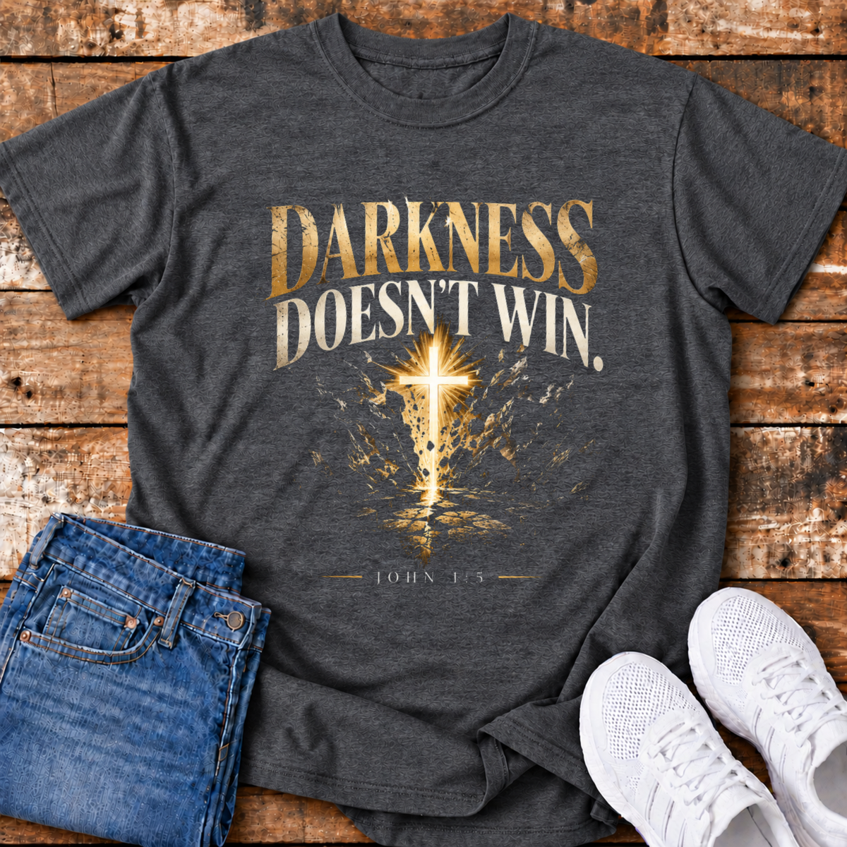 Darkness Doesn't Win T-Shirt - (John 1:5)