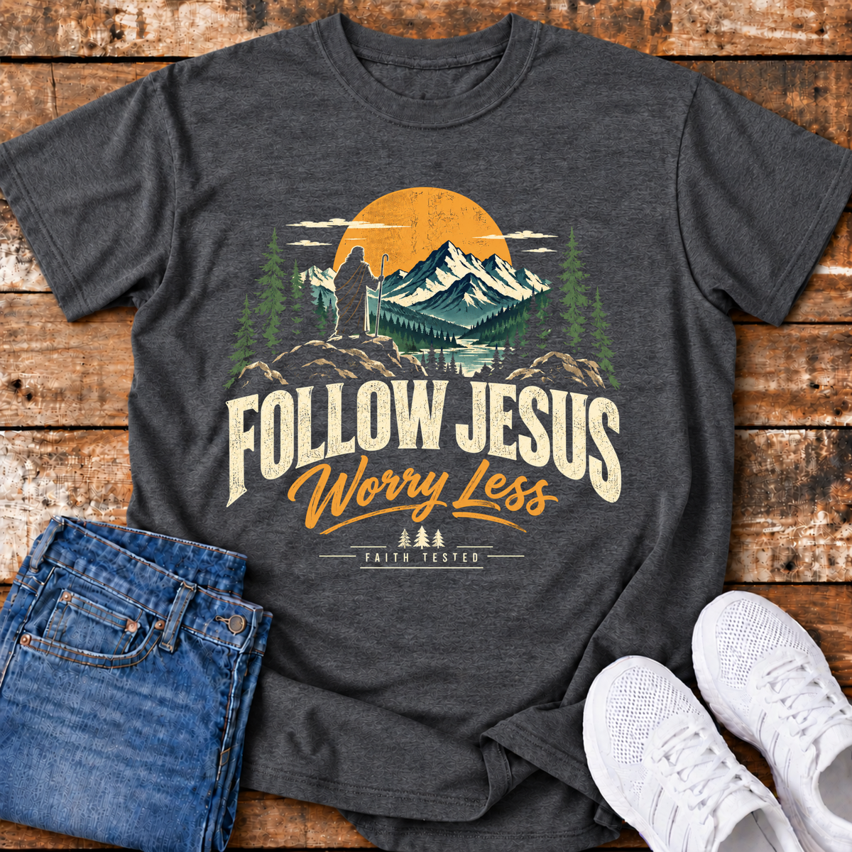 Follow Jesus, Worry Less T-Shirt