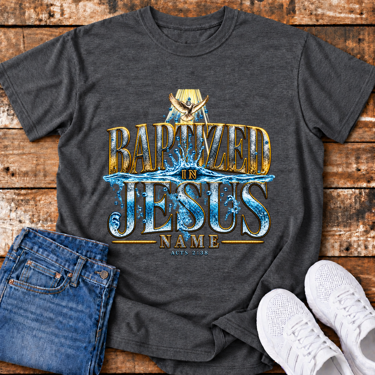 Baptized in Jesus Name T-Shirt - (Acts 2:38)