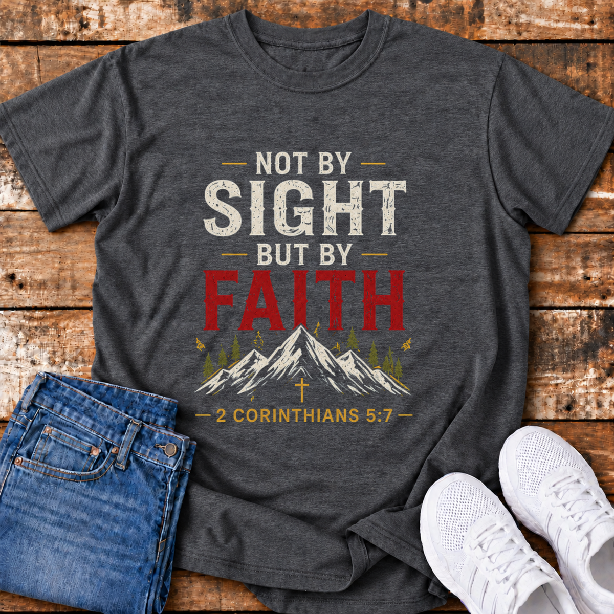 Not by Sight T-Shirt - (2 Corinthians 5:7)