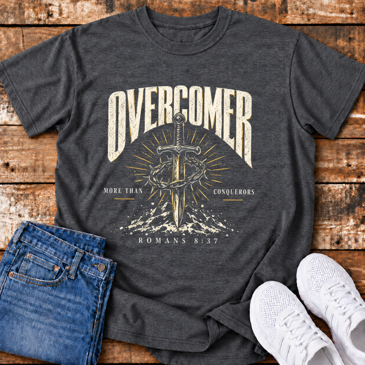 Overcomer T-Shirt - (Romans 8:37)