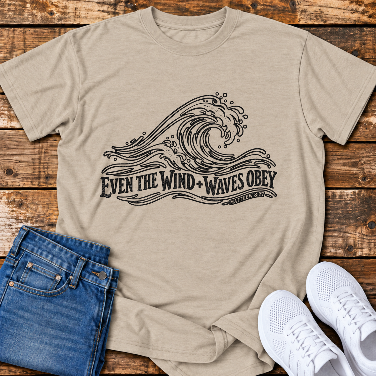 The Wind and Waves Obey T-Shirt - (Matthew 8:27)