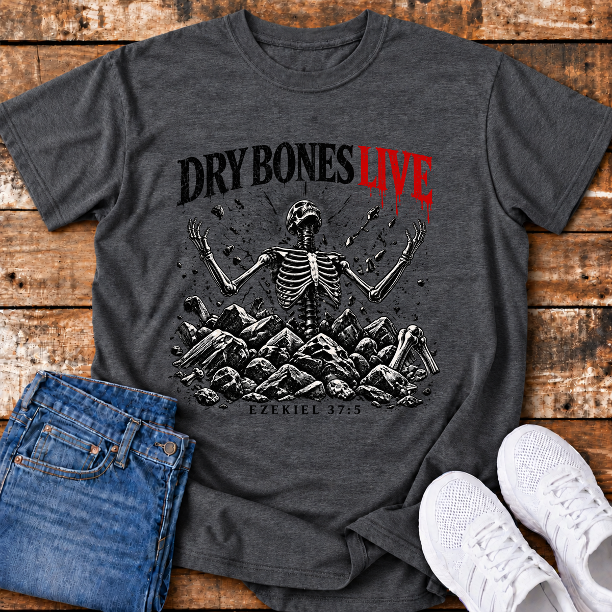 Dry Bones Live T-Shirt - (Ezekiel 37:5)