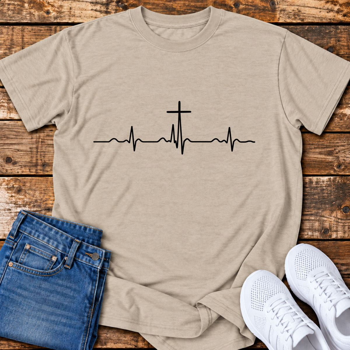 Cross Heartbeat T-Shirt