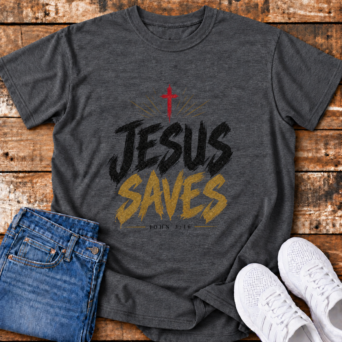Jesus Saves T-Shirt - (John 3:16)
