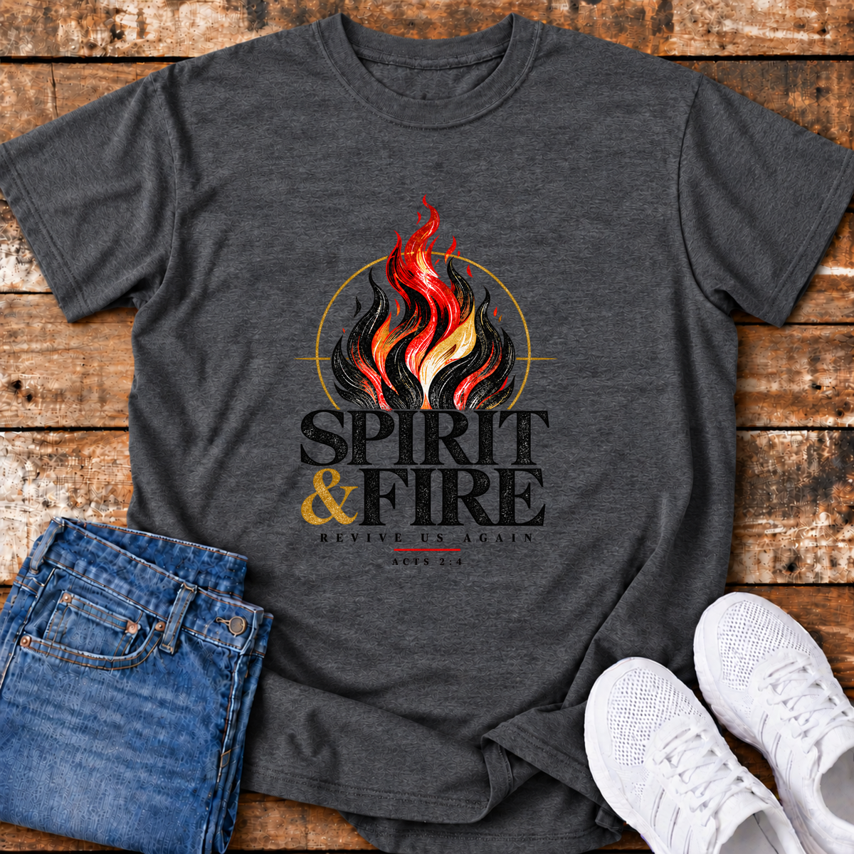 Spirit & Fire T-Shirt - (Acts 2:4)