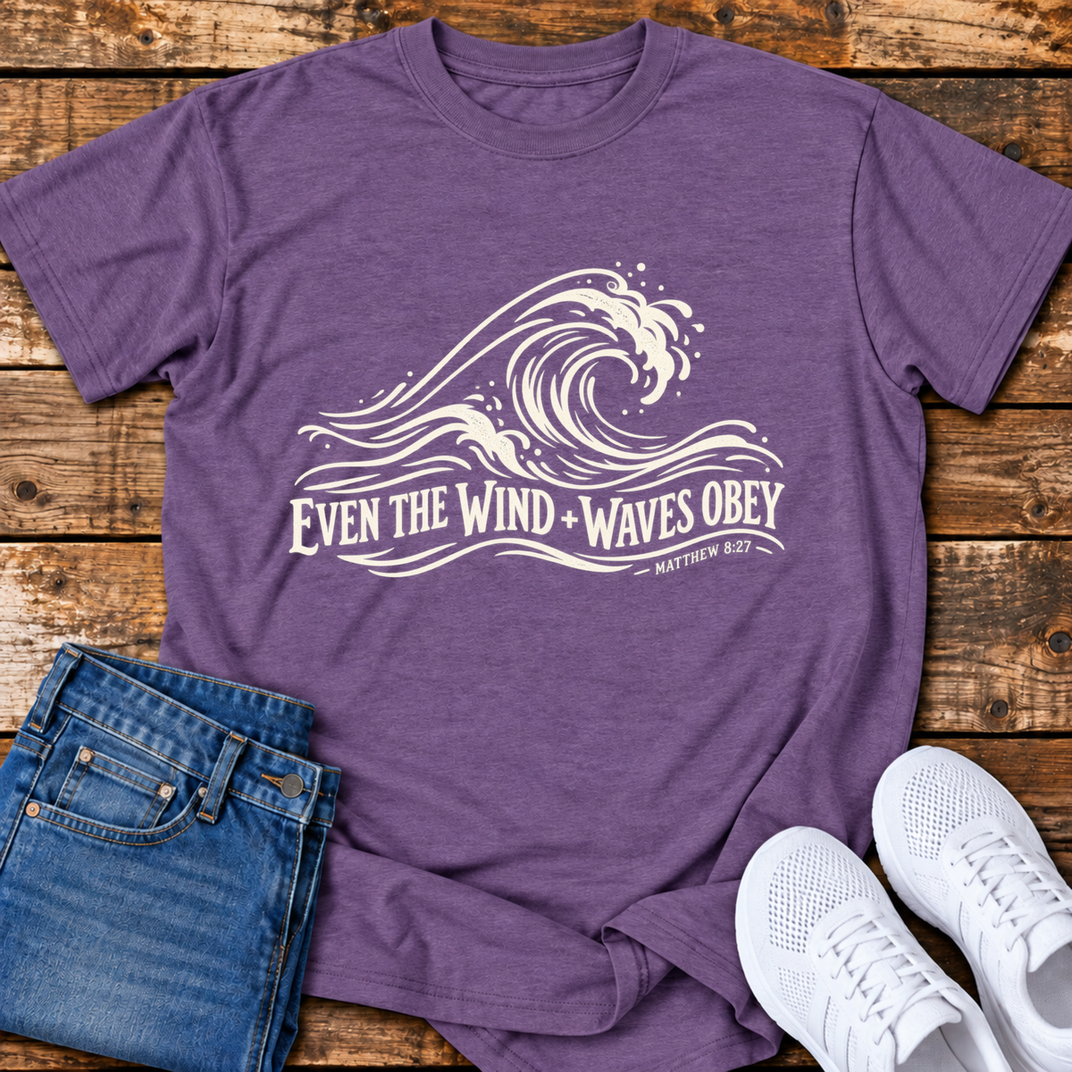The Wind and Waves Obey T-Shirt - (Matthew 8:27)