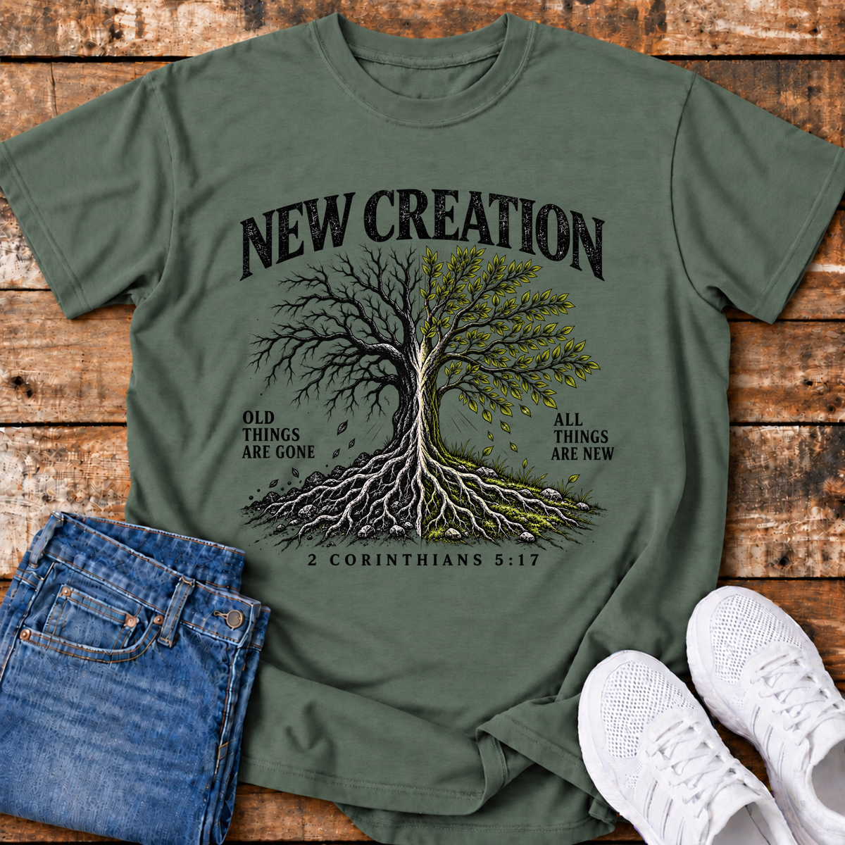 New Creation T-Shirt - (2 Corinthians 5:7)