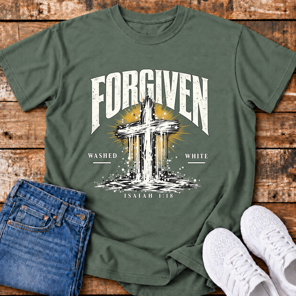 Forgiven T-Shirt - (Isaiah 1:18)
