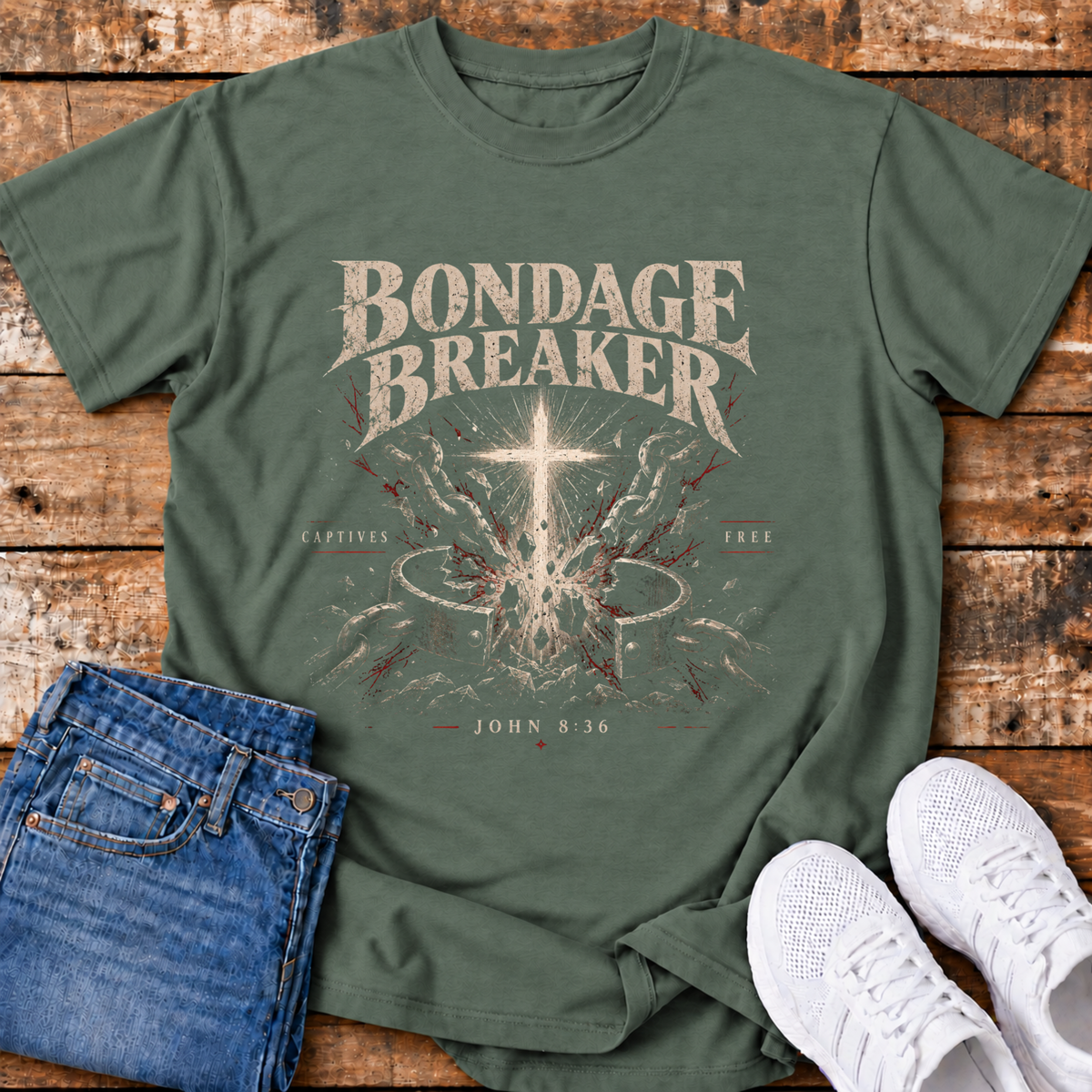 Bondage Breaker T-Shirt - (John 8:36)