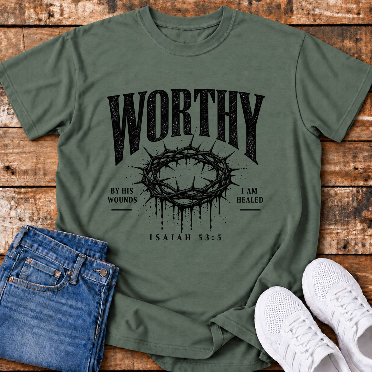 Worthy T-Shirt - (Isaiah 53:5)