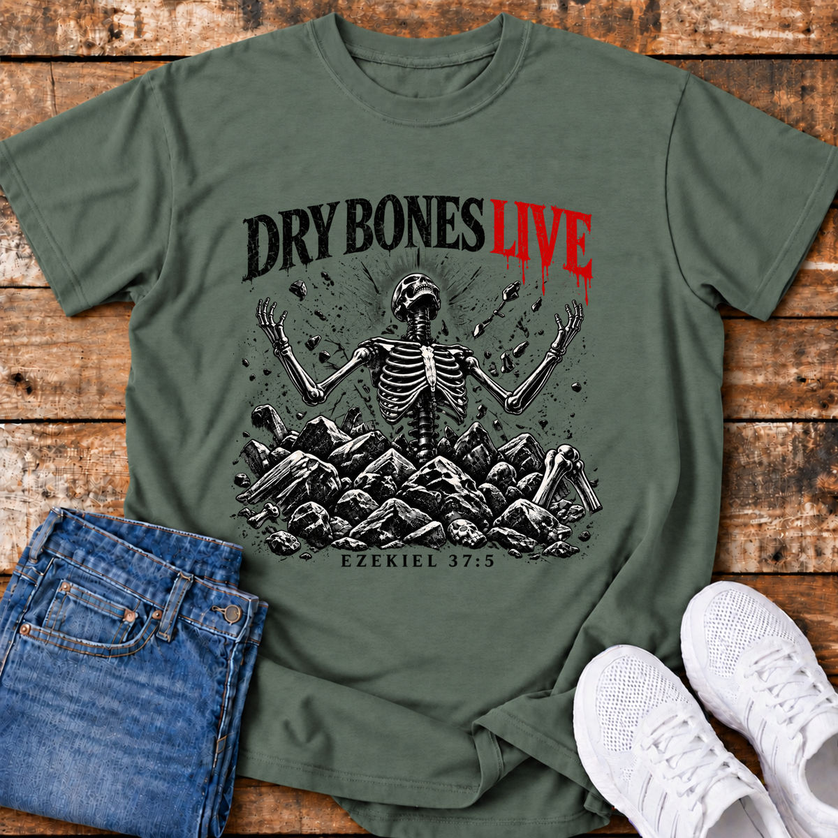 Dry Bones Live T-Shirt - (Ezekiel 37:5)
