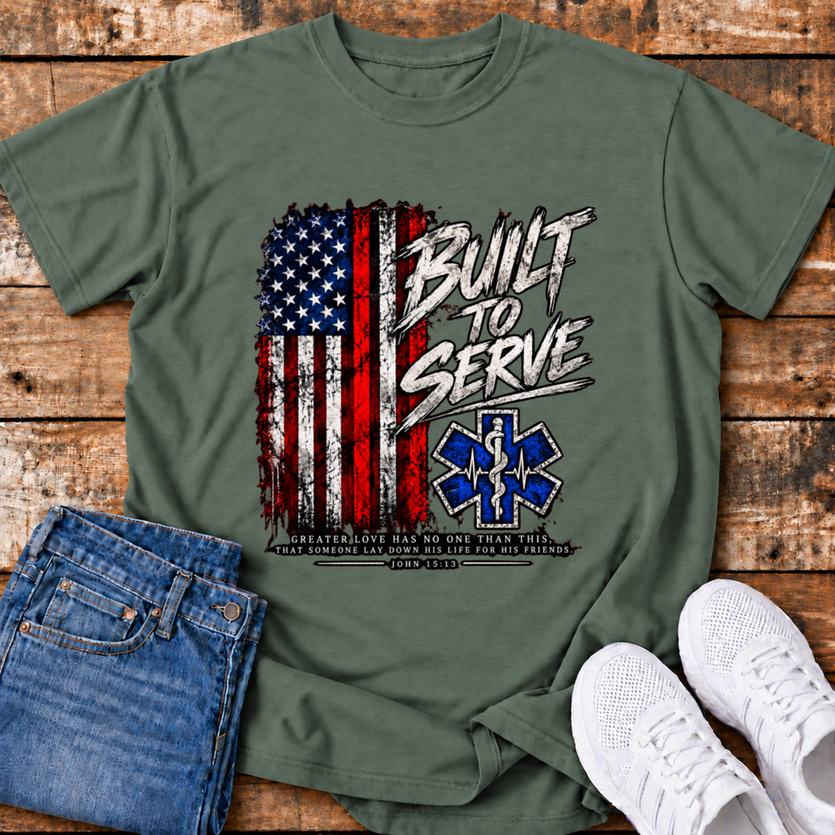 Built to Serve Paramedic T-Shirt - (John 15:13)