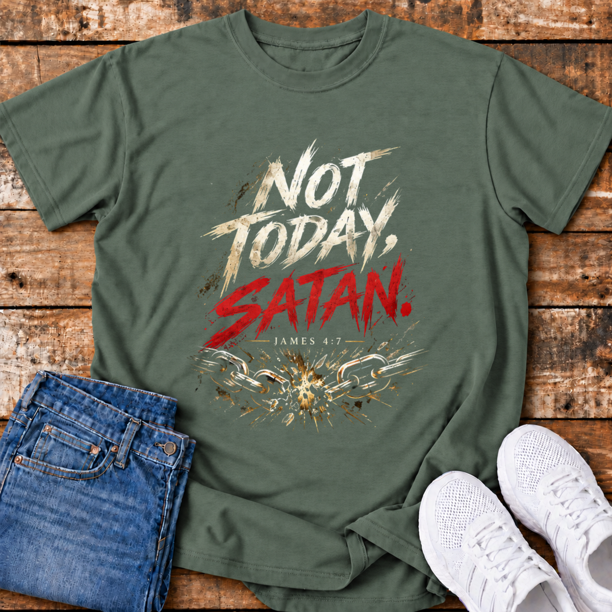 Not Today Satan T-Shirt - (James 4:7)