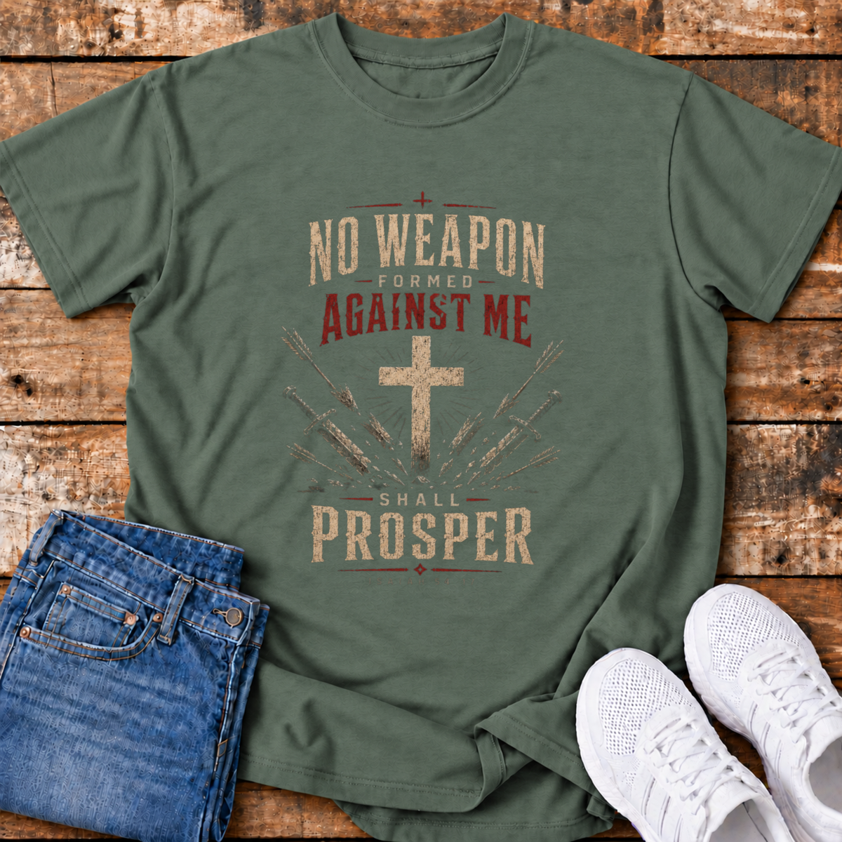 No Weapon Shall Prosper T-Shirt - (Isaiah 54:17)