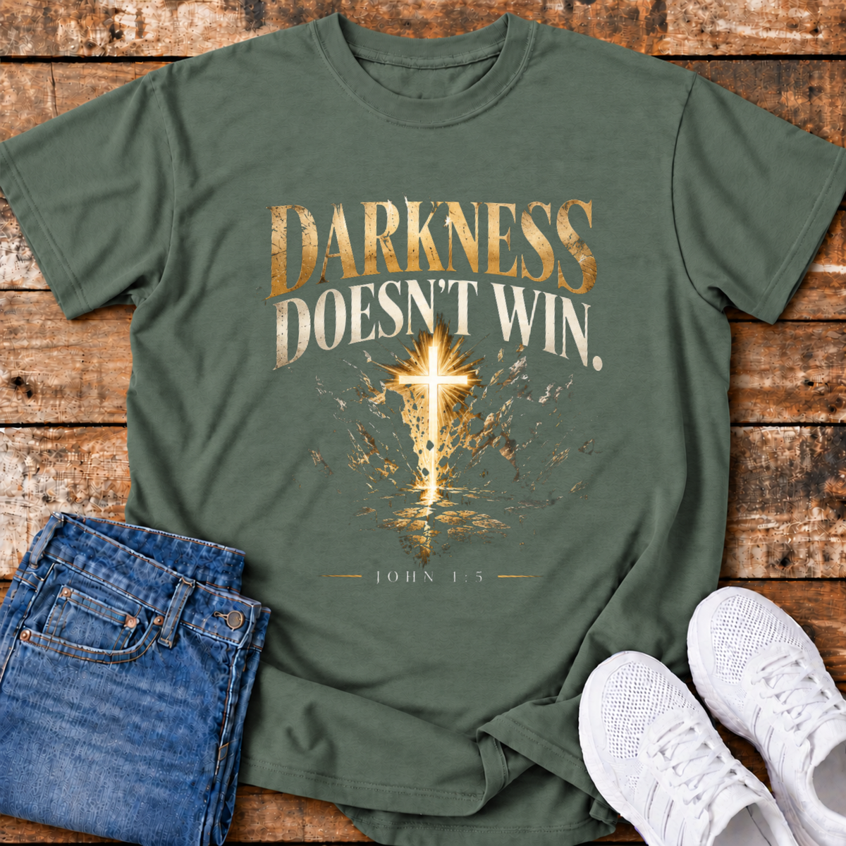 Darkness Doesn't Win T-Shirt - (John 1:5)