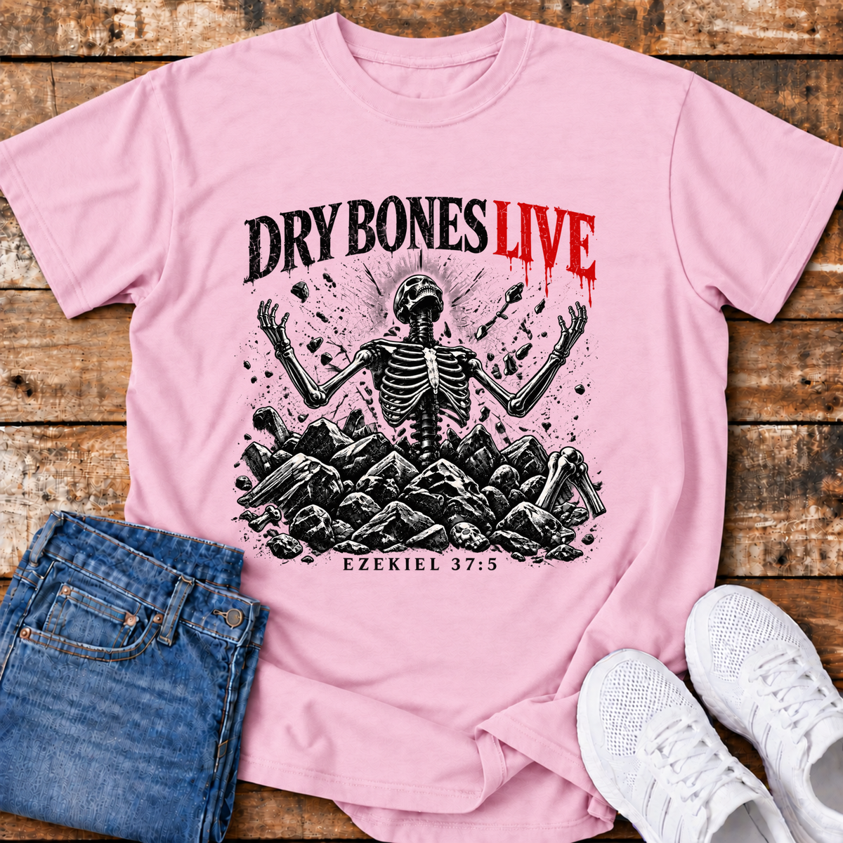 Dry Bones Live T-Shirt - (Ezekiel 37:5)