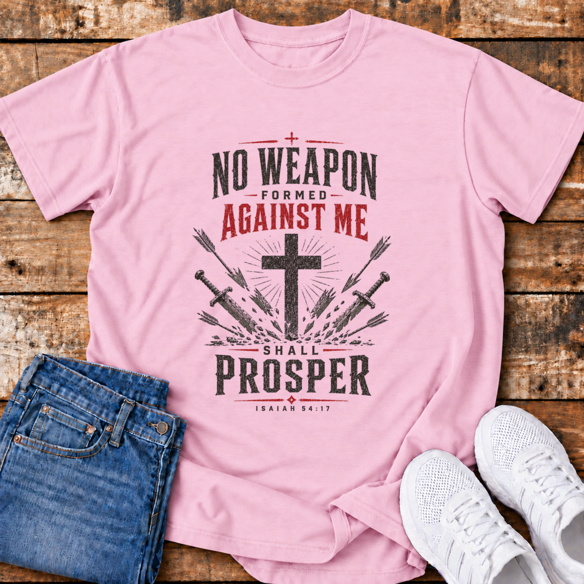 No Weapon Shall Prosper T-Shirt - (Isaiah 54:17)