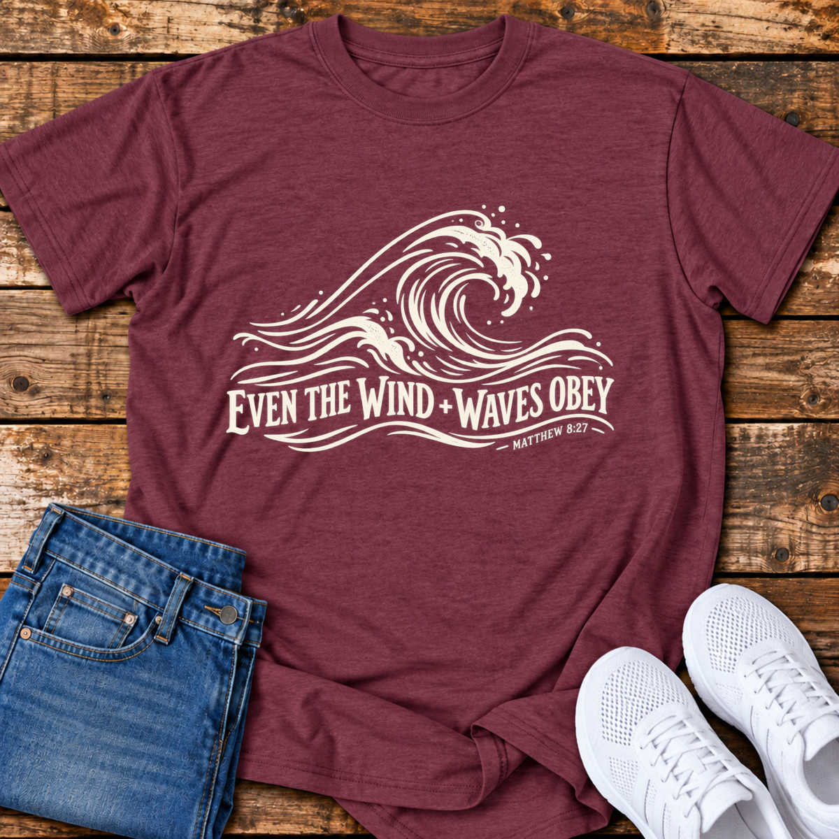 The Wind and Waves Obey T-Shirt - (Matthew 8:27)