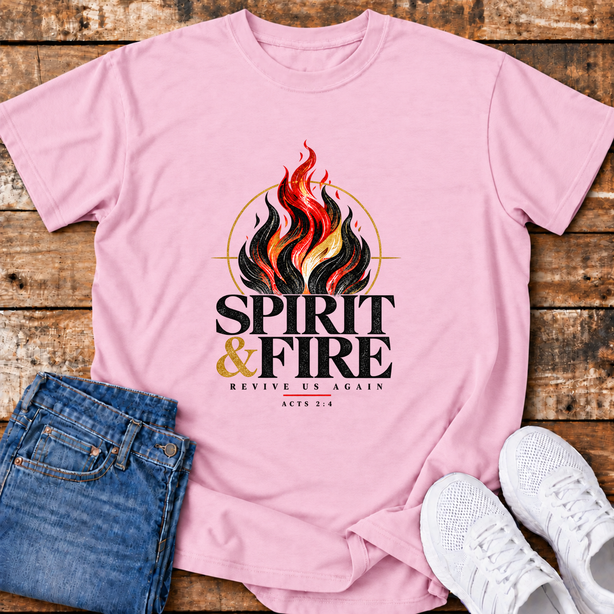 Spirit & Fire T-Shirt - (Acts 2:4)