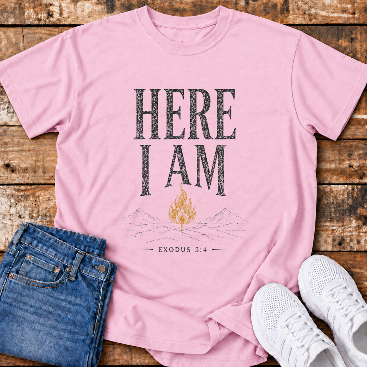 Here I Am T-Shirt - (Exodus 3:4)