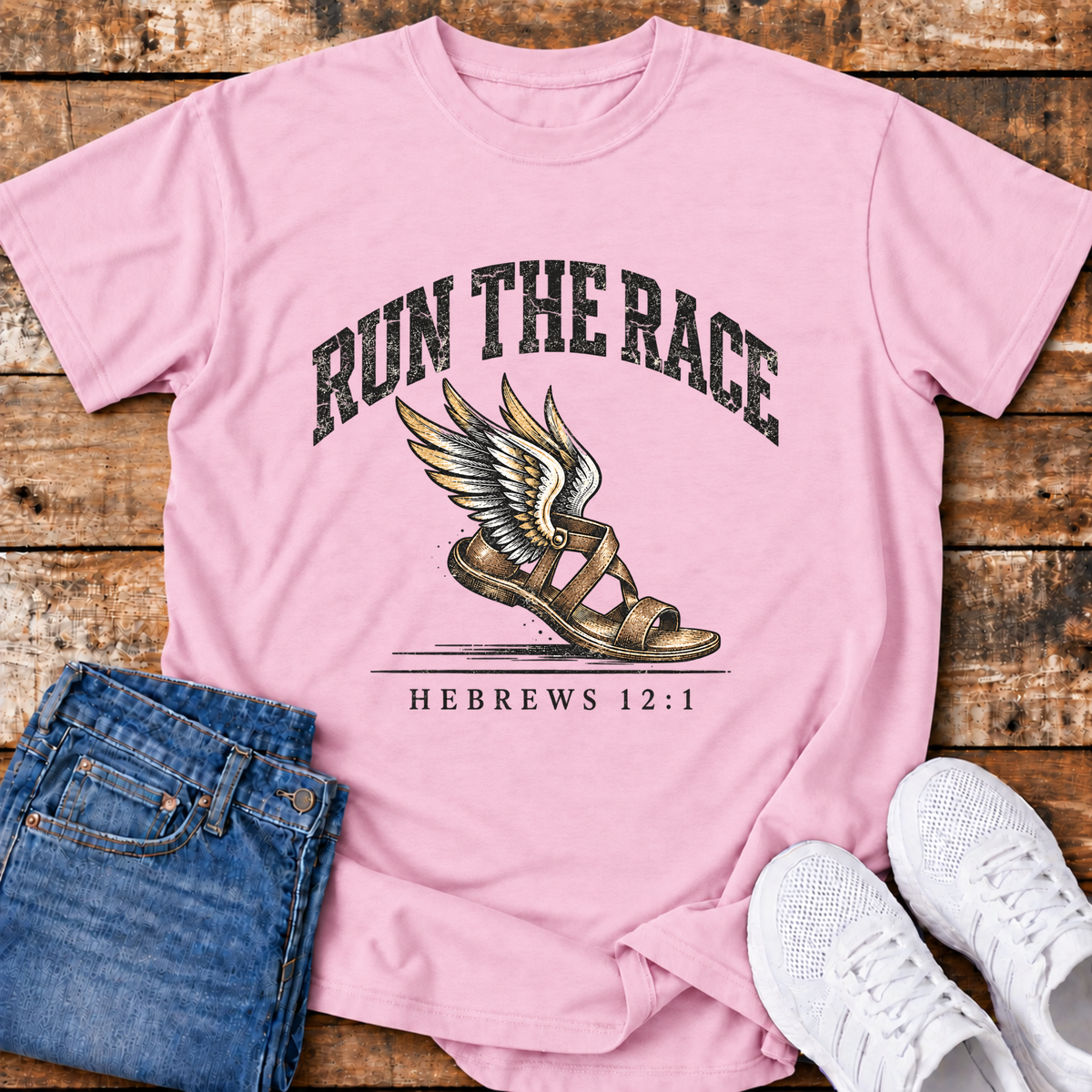 Run the Race T-Shirt - (Hebrews 12:1)