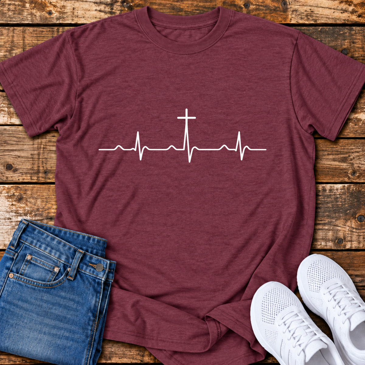 Cross Heartbeat T-Shirt