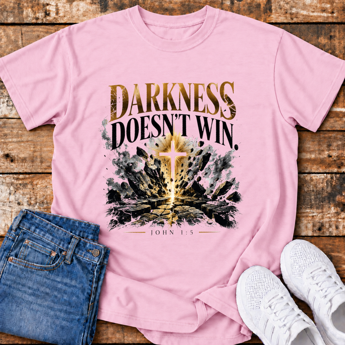 Darkness Doesn't Win T-Shirt - (John 1:5)