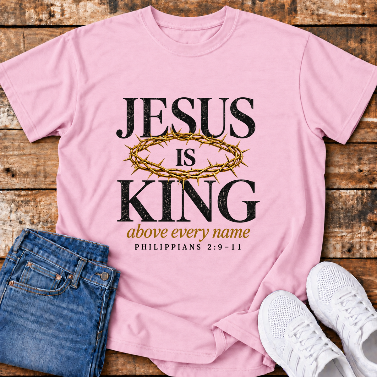 Jesus is King T-Shirt - (Philippians 2:9-11)