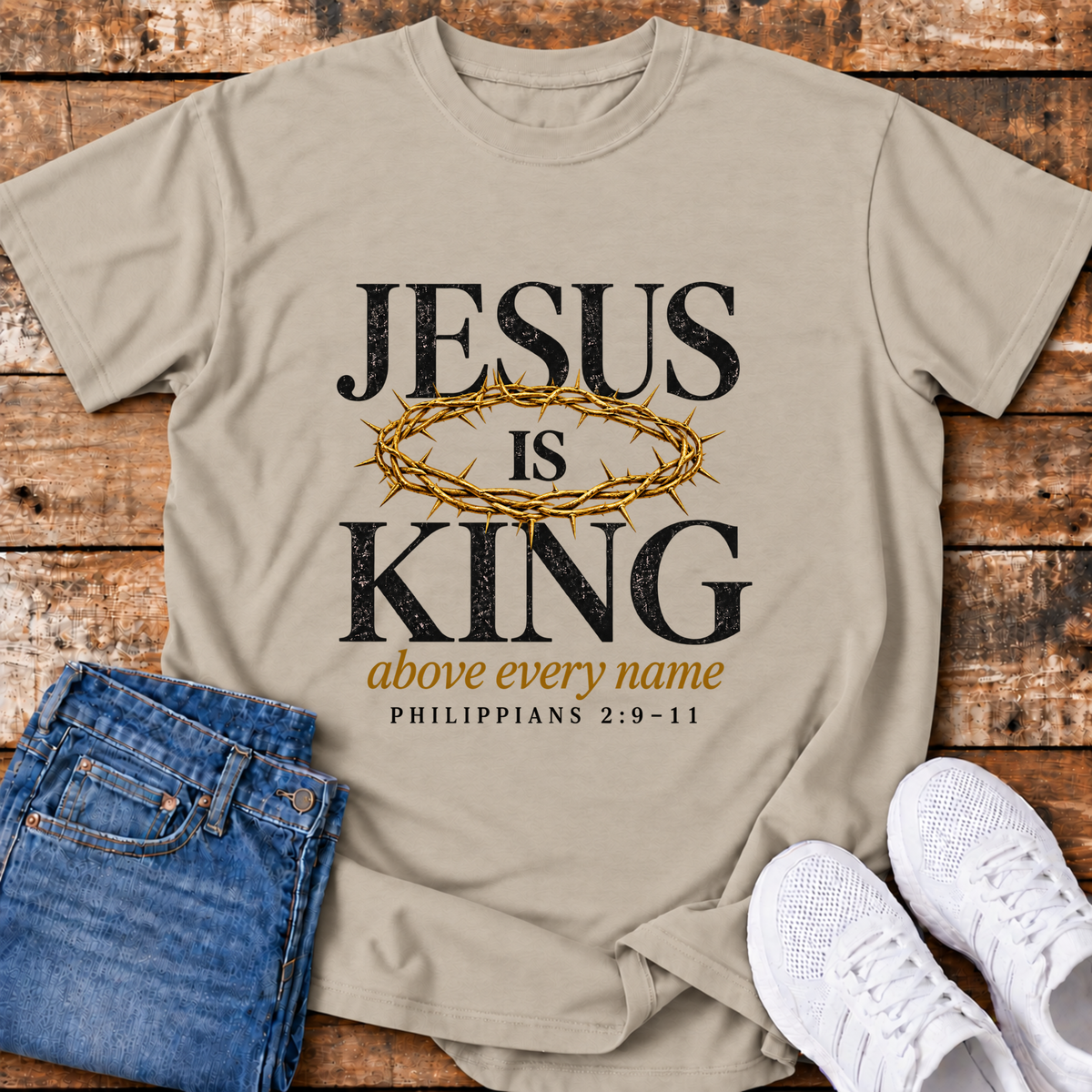 Jesus is King T-Shirt - (Philippians 2:9-11)