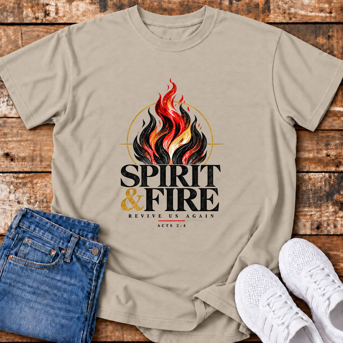 Spirit & Fire T-Shirt - (Acts 2:4)