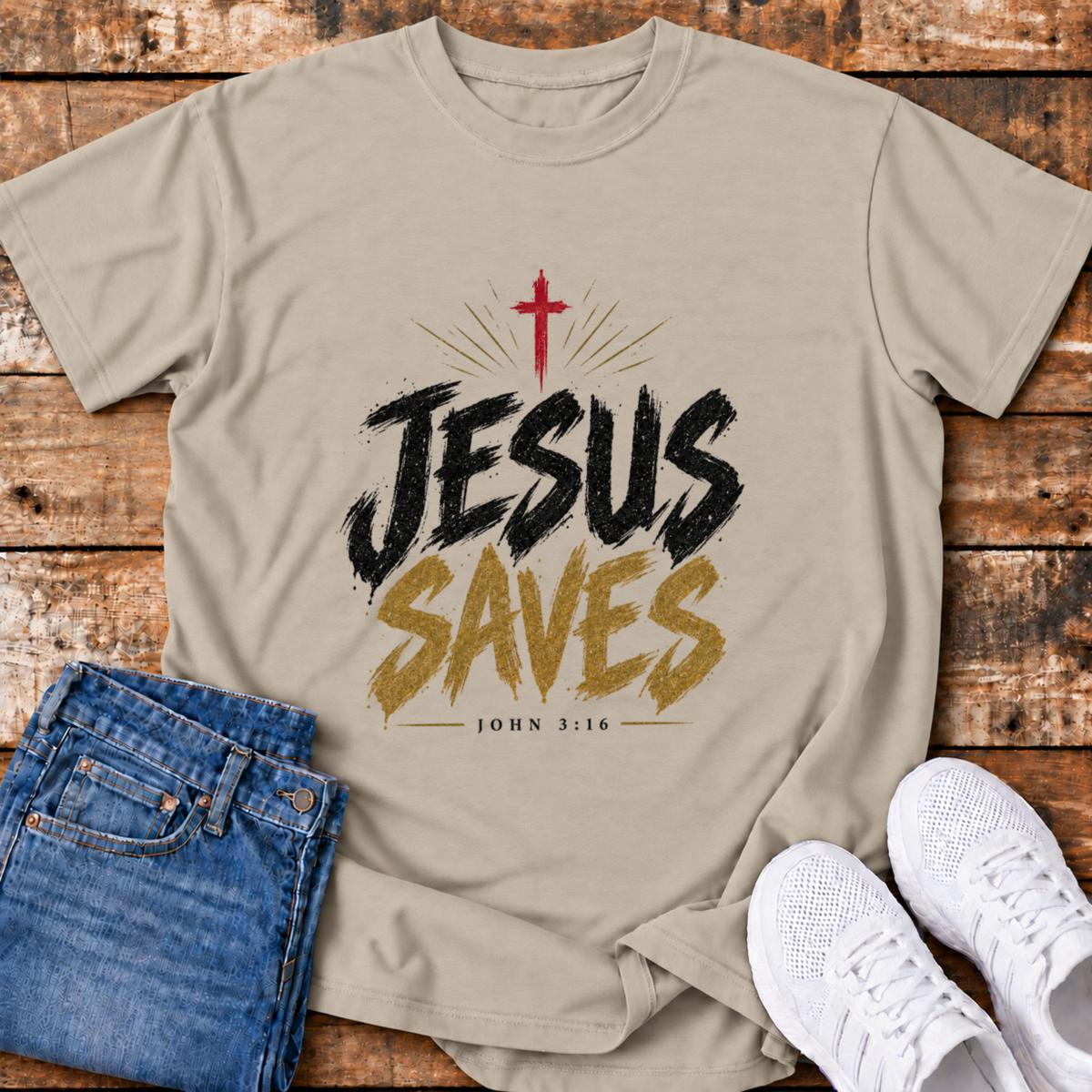 Jesus Saves T-Shirt - (John 3:16)