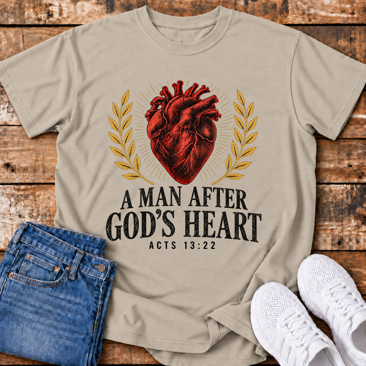 A Man After Gods Own Heart T-Shirts - (Acts 13:22)