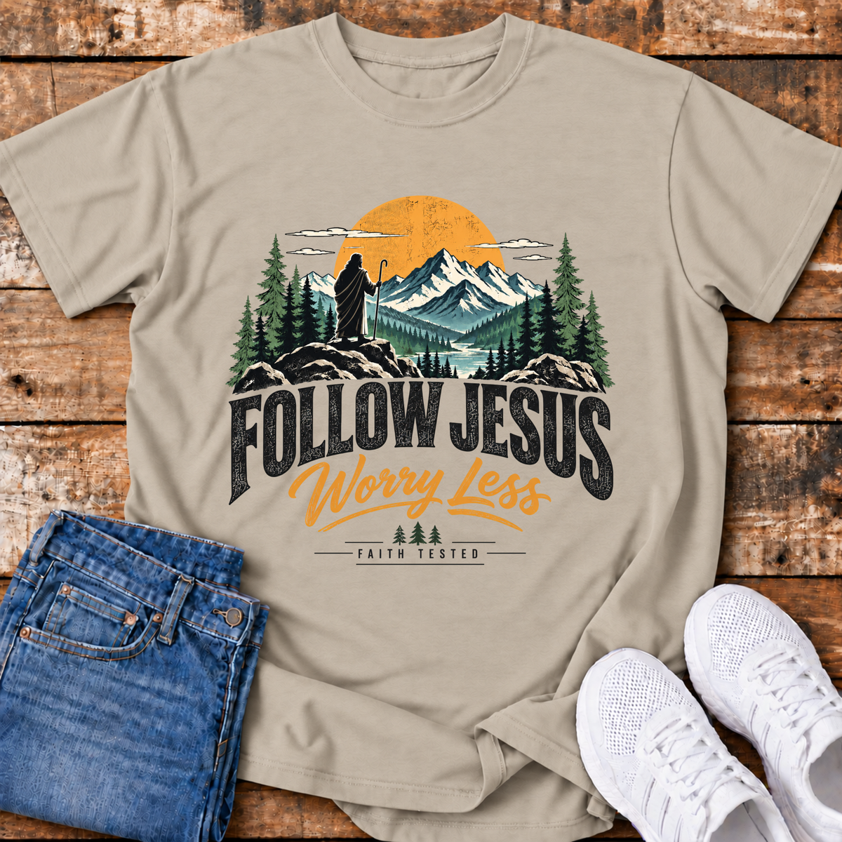 Follow Jesus, Worry Less T-Shirt